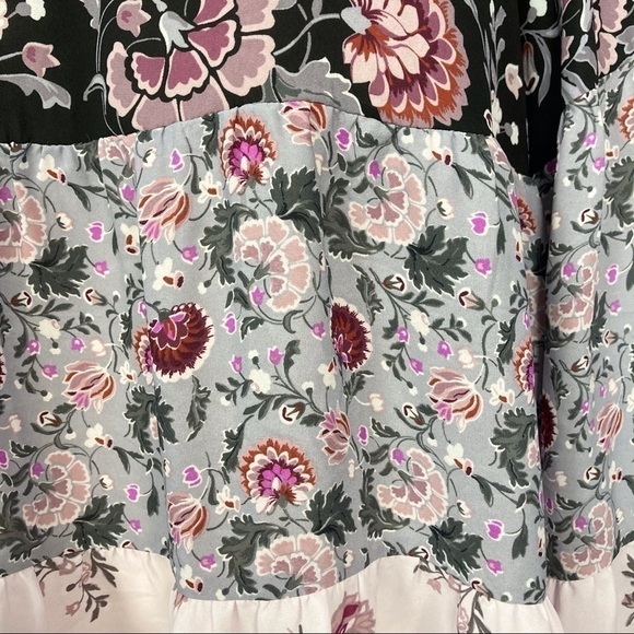 loft Tiered Mixed Floral Print Bell Sleeve Top - Picture 8 of 12